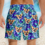 Custom Photo Meet Me Where The Sky Touches The Sea - Dog & Cat Personalized Custom Tropical Hawaiian Aloha Men Beach Shorts - Summer Vacation Gift, Birthday Party Gift For Dog Lovers, Pet Lovers