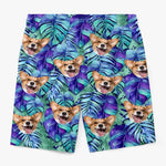 Custom Photo Meet Me Where The Sky Touches The Sea - Dog & Cat Personalized Custom Tropical Hawaiian Aloha Men Beach Shorts - Summer Vacation Gift, Birthday Party Gift For Dog Lovers, Pet Lovers