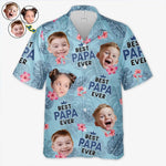 Custom Photo Best Papa Ever - Family Personalized Custom Unisex Tropical Hawaiian Aloha Shirt - Summer Vacation Gift, Gift For Dad, Grandpa, Papa