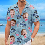Custom Photo Best Papa Ever - Family Personalized Custom Unisex Tropical Hawaiian Aloha Shirt - Summer Vacation Gift, Gift For Dad, Grandpa, Papa