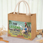 My Longest Coffee Break Starts Now - Family Personalized Custom Tote Gift Bags, Jute Tote Bags, Beach Bags - Gift For Mom, Grandma, Coworkers