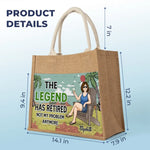 My Longest Coffee Break Starts Now - Family Personalized Custom Tote Gift Bags, Jute Tote Bags, Beach Bags - Gift For Mom, Grandma, Coworkers