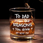 Custom Photo From The Reasons You Drink - Dog & Cat Personalized Custom Whiskey Glass - Gift For Dad, Dog Lovers