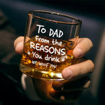 Custom Photo From The Reasons You Drink - Dog & Cat Personalized Custom Whiskey Glass - Gift For Dad, Dog Lovers