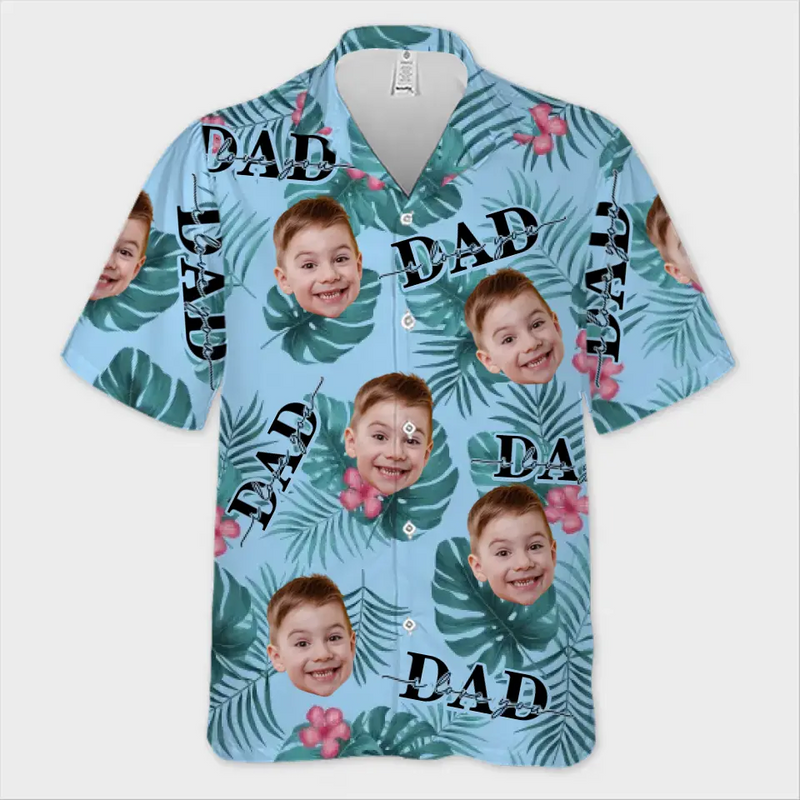 Custom Photo Just A Dad And His Girl - Family Personalized Custom Unisex Tropical Hawaiian Aloha Shirt - Summer Vacation Gift, Gift For Dad, Grandpa