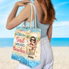 Friends, Sun, Sand And Sea, That Sounds Like A Summer To Me - Bestie Personalized Custom Beach Bag - Summer Vacation Gift For Best Friends, BFF, Sisters