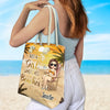 Live In The Sunshine, Swim In The Sea - Bestie Personalized Custom Beach Bag - Summer Vacation Gift For Best Friends, BFF, Sisters