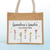 Grandma's Garden - Family Personalized Custom Tote Gift Bags, Jute Tote Bags, Beach Bags - Gift For Mom, Grandma