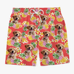 Custom Photo Running Towards The Sun - Dog & Cat Personalized Custom Tropical Hawaiian Aloha Men Beach Shorts - Summer Vacation Gift, Birthday Party Gift For Dog Lovers