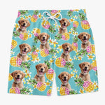 Custom Photo Running Towards The Sun - Dog & Cat Personalized Custom Tropical Hawaiian Aloha Men Beach Shorts - Summer Vacation Gift, Birthday Party Gift For Dog Lovers