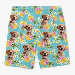 Custom Photo Running Towards The Sun - Dog & Cat Personalized Custom Tropical Hawaiian Aloha Men Beach Shorts - Summer Vacation Gift, Birthday Party Gift For Dog Lovers