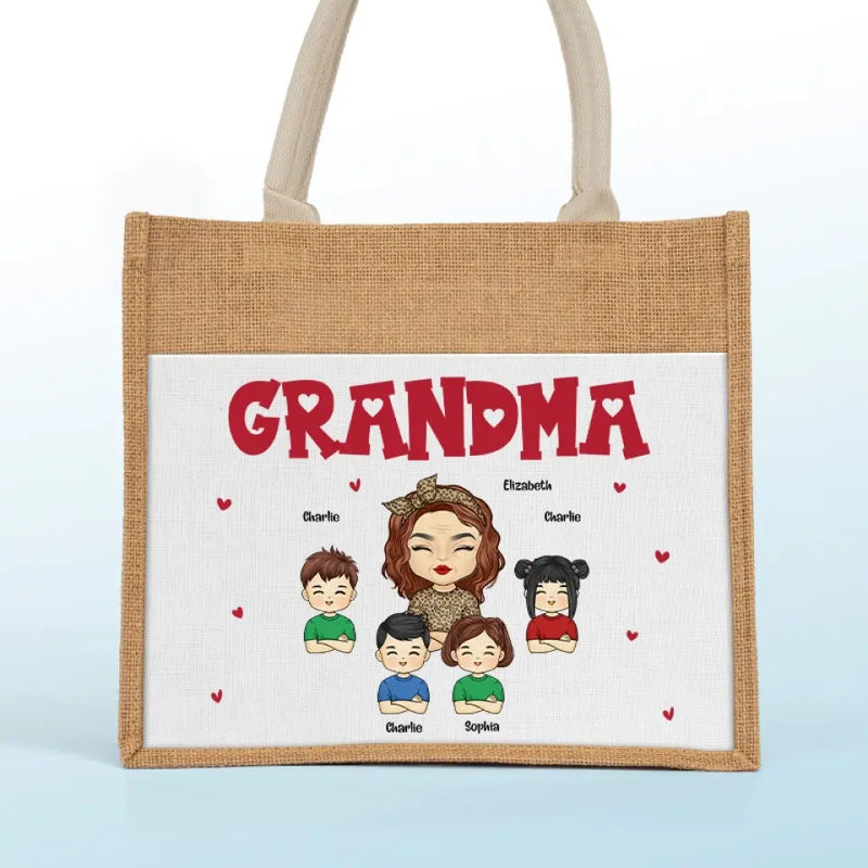 I'm A Professional Grandma - Family Personalized Custom Tote Gift Bags, Jute Tote Bags, Beach Bags - Gift For Grandma