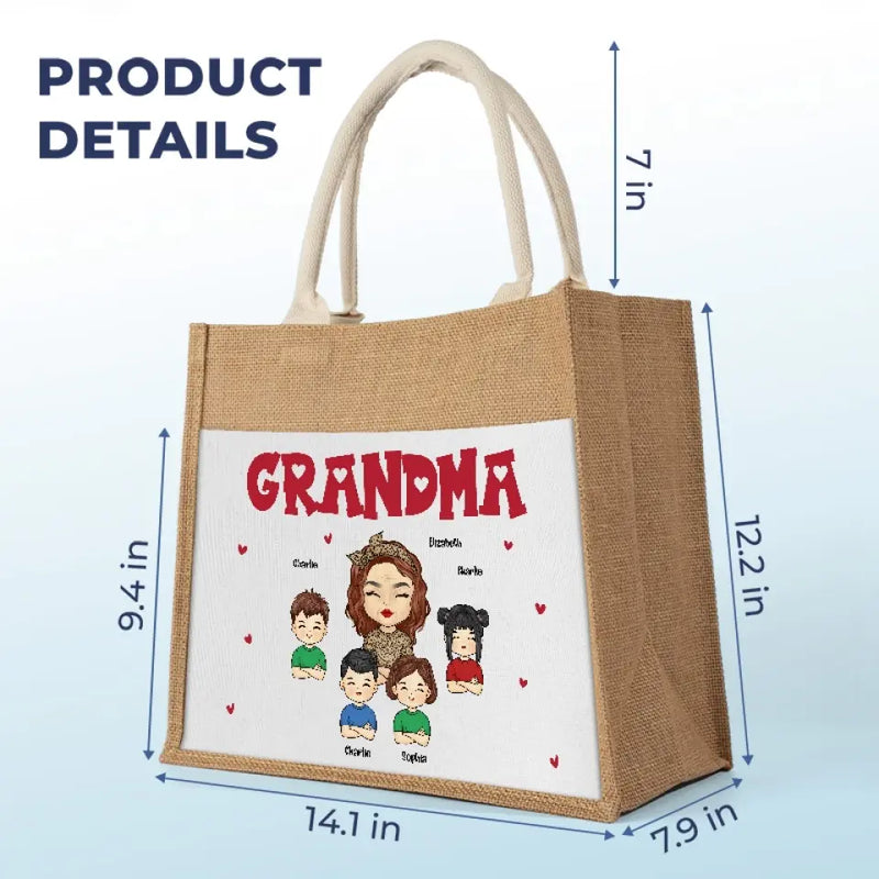 I'm A Professional Grandma - Family Personalized Custom Tote Gift Bags, Jute Tote Bags, Beach Bags - Gift For Grandma