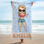 Let The Sea Set You Free - Bestie Personalized Custom Beach Towel - Summer Vacation Gift, Birthday Pool Party Gift For Best Friends, Women