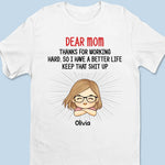 Thanks For Working Hard, So We Have A Better Life - Family Personalized Custom Unisex T-shirt, Hoodie, Sweatshirt - Gift For Dad