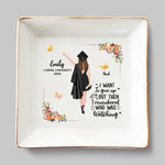 Congratulations On Graduating, We Are So Proud - Family Personalized Custom Jewelry Dish - Graduation Gift For Dad, Brothers, Sisters
