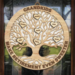 Grandkid Makes Retirement Even Sweeter - Personalized Shaped Wood Sign - Gift For Grandma, Grandpa