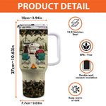 Together We Achieve Camping Couple Goals - Camping Personalized Custom 40 Oz Stainless Steel Tumbler With Handle - Gift For Husband, Wife, Campers