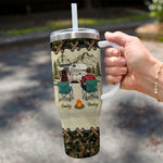 Together We Achieve Camping Couple Goals - Camping Personalized Custom 40 Oz Stainless Steel Tumbler With Handle - Gift For Husband, Wife, Campers