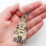 Daddy's Team - Family Personalized Custom Shaped Acrylic Keychain - Gift For Family