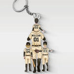 Daddy's Team - Family Personalized Custom Shaped Acrylic Keychain - Gift For Family