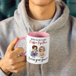 Never Too Far To Have Coffee Together - Bestie Personalized Custom Accent Mug - Gift For BFF, Best Friends, Sisters