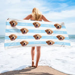 Custom Photo Summer Days And Pet Cuddles - Dog & Cat Personalized Custom Beach Towel - Summer Vacation Gift, Birthday Pool Party Gift For Dog Lovers