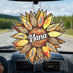 We Are Strong And Bright Like Sunflowers - Family Personalized Custom Car Ornament - Acrylic Custom Shaped - Gift For Nana, Grandma