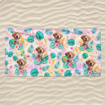 Custom Photo Happy Tails In Summer Trails - Dog & Cat Personalized Custom Beach Towel - Summer Vacation Gift, Birthday Pool Party Gift For Dog Lovers