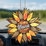 We Are Strong And Bright Like Sunflowers - Family Personalized Custom Car Ornament - Acrylic Custom Shaped - Gift For Nana, Grandma