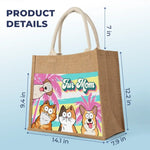 Fur Mom - Dog & Cat Personalized Custom Tote Gift Bags, Jute Tote Bags, Beach Bags - Gift For Dog Lovers, Cat Lovers, Mom