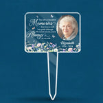 Custom Photo You Left Us Beautiful Memories - Memorial Personalized Custom Stain Glass Style Acrylic Garden Stake - Sympathy Gift For Family