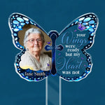 Custom Photo Your Memory Is A Treasure - Memorial Personalized Custom Stain Glass Style Acrylic Garden Stake - Sympathy Gift For Family