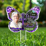 Custom Photo Your Memory Is A Treasure - Memorial Personalized Custom Stain Glass Style Acrylic Garden Stake - Sympathy Gift For Family