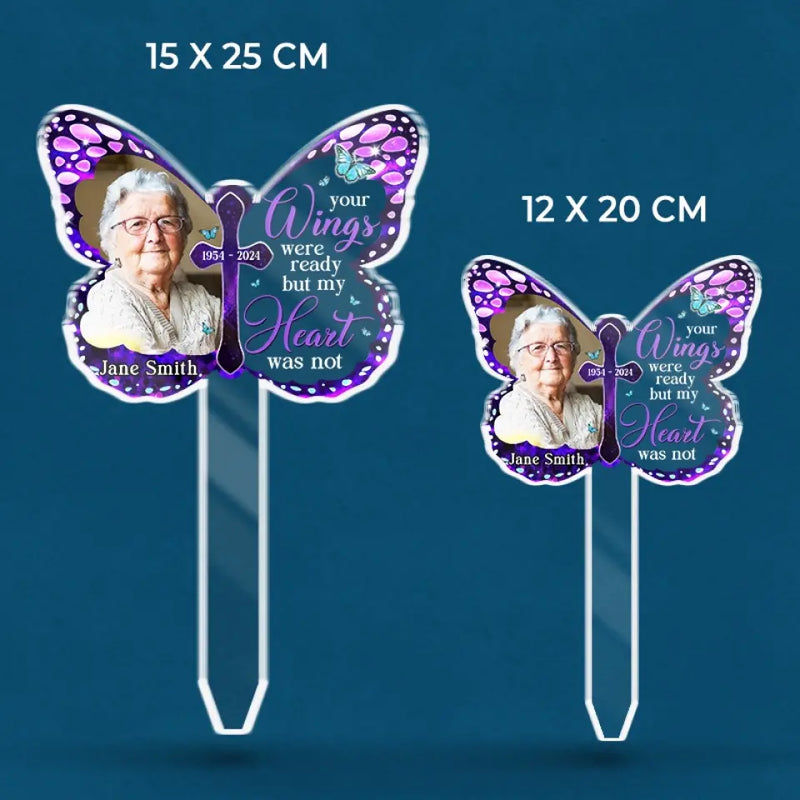 Custom Photo Your Memory Is A Treasure - Memorial Personalized Custom Stain Glass Style Acrylic Garden Stake - Sympathy Gift For Family