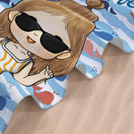 It’s Summer And Time For Wandering - Family Personalized Custom Beach Towel - Summer Vacation Gift, Birthday Pool Party Gift For Kids, Brothers, Sisters