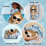 It’s Summer And Time For Wandering - Family Personalized Custom Beach Towel - Summer Vacation Gift, Birthday Pool Party Gift For Kids, Brothers, Sisters
