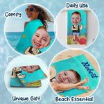 Custom Photo Every Mile, A New Memory - Family Personalized Custom Beach Towel - Summer Vacation Gift, Birthday Pool Party Gift For Kids