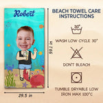 Custom Photo Every Mile, A New Memory - Family Personalized Custom Beach Towel - Summer Vacation Gift, Birthday Pool Party Gift For Kids