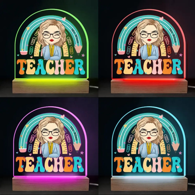 Queen Of The Classroom - Teacher Personalized Custom Shaped 3D LED Light - Gift For Teacher