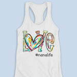 Love's Around Grandma Life - Family Personalized Custom Racer Back Tank Top - Gift For Grandma