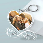 Custom Photo Love Is A Road Trip With You - Couple Personalized Custom Shaped Acrylic Keychain - Gift For Husband, Wife, Couple