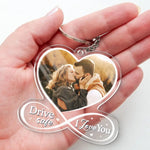 Custom Photo Love Is A Road Trip With You - Couple Personalized Custom Shaped Acrylic Keychain - Gift For Husband, Wife, Couple