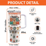 Custom Name Best Dog Mom Gifts - Personalized 40 Oz Tumbler With Handle