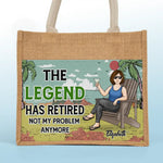 My Longest Coffee Break Starts Now - Family Personalized Custom Tote Gift Bags, Jute Tote Bags, Beach Bags - Gift For Mom, Grandma, Coworkers