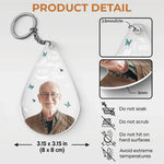 Custom Photo Angel From Above, Watch Over Me With Love - Memorial Personalized Custom Shaped Acrylic Keychain - Sympathy Gift For Family