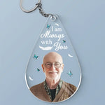 Custom Photo Angel From Above, Watch Over Me With Love - Memorial Personalized Custom Shaped Acrylic Keychain - Sympathy Gift For Family