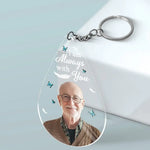 Custom Photo Angel From Above, Watch Over Me With Love - Memorial Personalized Custom Shaped Acrylic Keychain - Sympathy Gift For Family