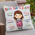 God Says I Am Amazing - Personalized Custom Kid Pillow - Gift For Kids