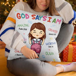 God Says I Am Amazing - Personalized Custom Kid Pillow - Gift For Kids
